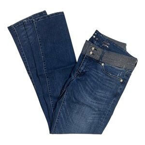Seven7 Indigo Stretch Boyfriend Jeans with Decorative Waistband